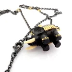 Pırlantalı Fil Figürlü Tasarım Altın Kolye - Görsel 5