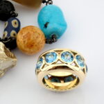 Blue Topaz taşlı geniş tamtur - Görsel 4