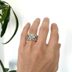 Blue Topaz taşlı geniş tamtur - Görsel 3