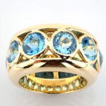 Blue Topaz taşlı geniş tamtur