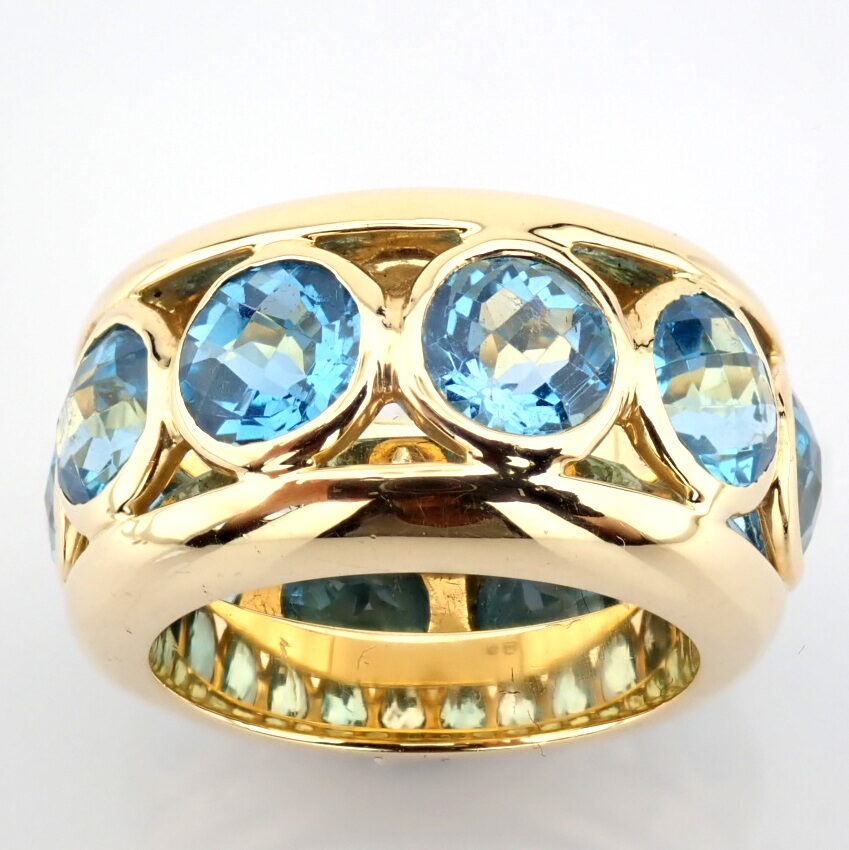 R190109 Blue Topaz taşlı geniş tamtur - Görsel 1