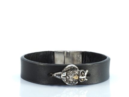 Midnight Owl – Kilitli Baykuşlu Deri Bileklik
