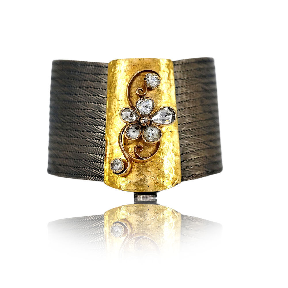 b160015 Vav-ı Bahar – 22K Altın Özel Trabzon Hasır Kelepçe - Görsel 1