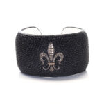 Vatos derisi üzerine Fleur de Lis Bileklik - Görsel 2