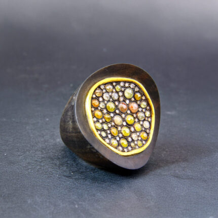 Abanoz Ham elmaslı yüzük