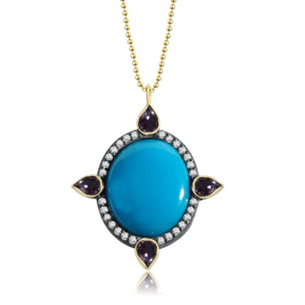 Amethyst-Firuze kolye