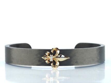 Fleur De Lis Karbon Fiber Bileklik