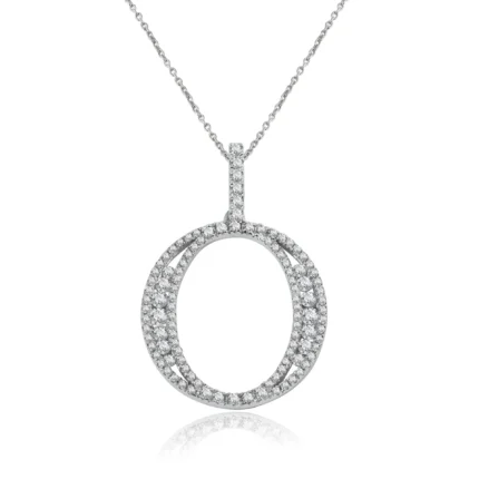 Pırlanta Taşlı O harfi Halo Kolye – Zarif ve Işıltılı Pırlantalı Kolye