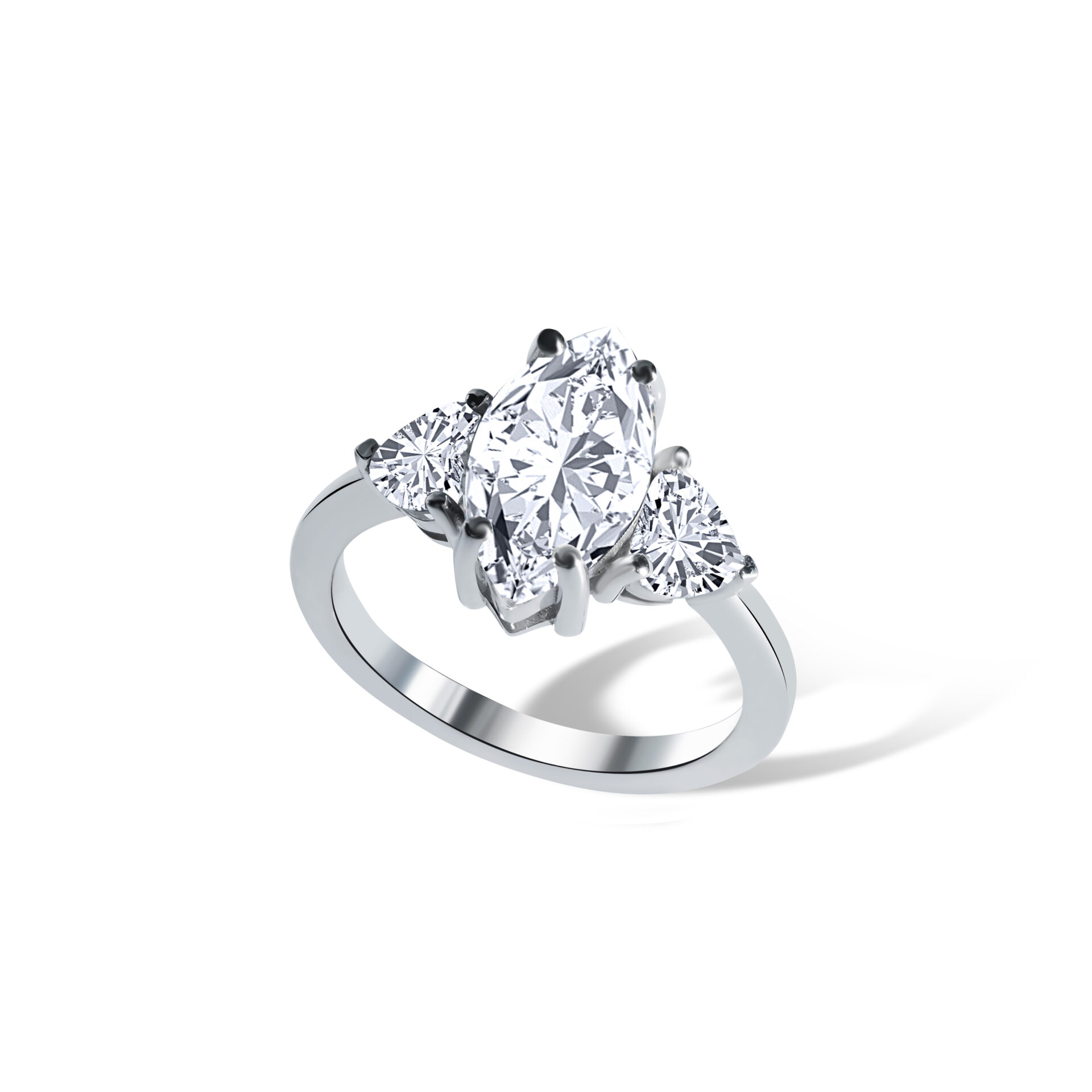 R250051 Markiz kesim cvd pırlanta yüzük - Görsel 1