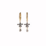 fleur de lis -pırlanta sallantılı küpe