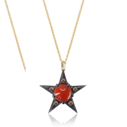 Mercan Yıldız Kolye