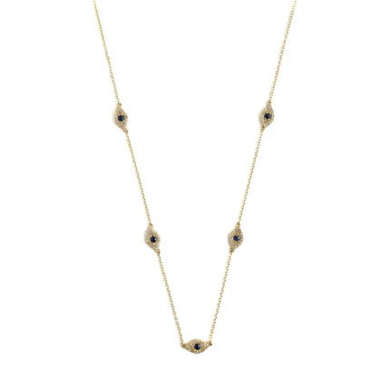 Altın Nazar Göz Detaylı Minimal Kolye