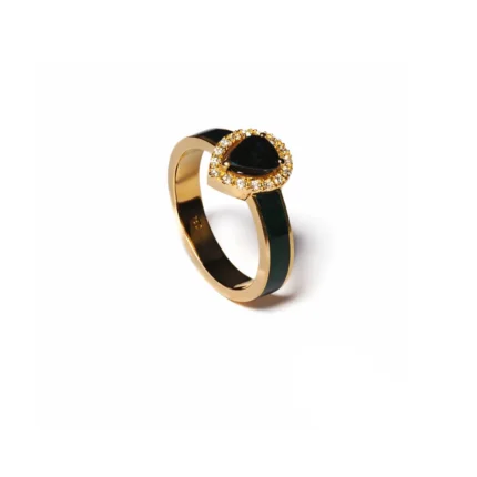 Avustralya Safir Taşlı Yeşil Mine Altın Yüzük