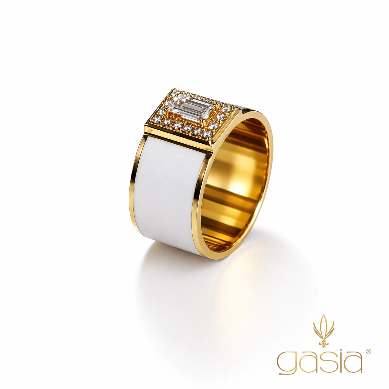 Baget Pırlanta Detaylı Mineli Tasarım Altın Yüzük Baget Pırlanta Detaylı Mineli Tasarım Altın Yüzük - Image 1