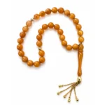 Kehribar Taşlı Altın Püsküllü Tesbih