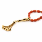 Mercan Taşlı Altın Püsküllü Tesbih - Image 2