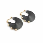 Pırlanta Detaylı Oksit Gümüş Altın Gasia Halka Küpe - Image 4