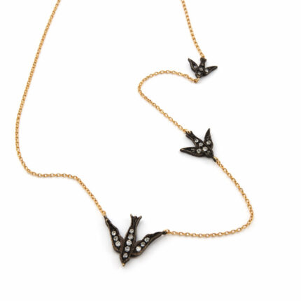 Pırlanta Kırlangıç Kuşu Kolye