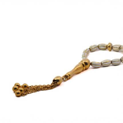 Beyaz Mineli Altın tespih