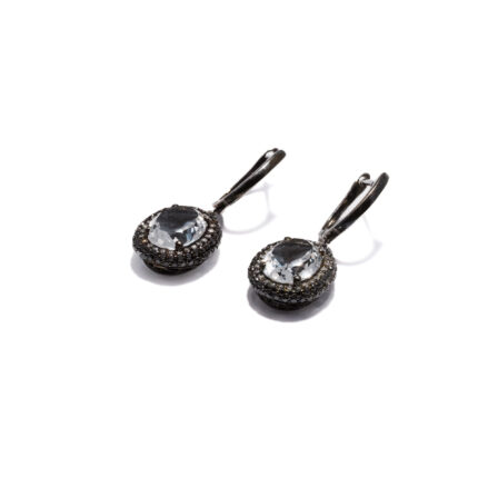 Beyaz Topazlı Küpe