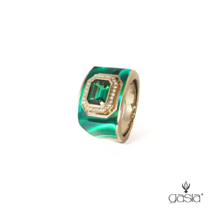 Yeşil Turmaline Taşlı Mineli Yüzük