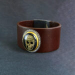 Kuru Kafa Motifli Deri Bileklik, Pırlanta Detaylı - Image 2