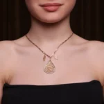 Pırlanta Detaylı Besmele Yazılı Altın Kolye