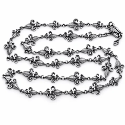 Fleur-de-Lis Motifli Gümüş Kolye