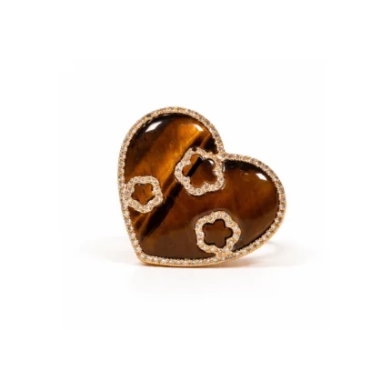 Kaplan Gözü Kalp Yüzük