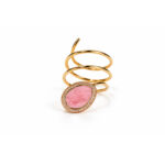 Pembe Turmaline Spiral Yüzük