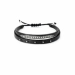 Deri Bileklik Pırlanta Şerit Detaylı Modern Tasarım - Görsel 2