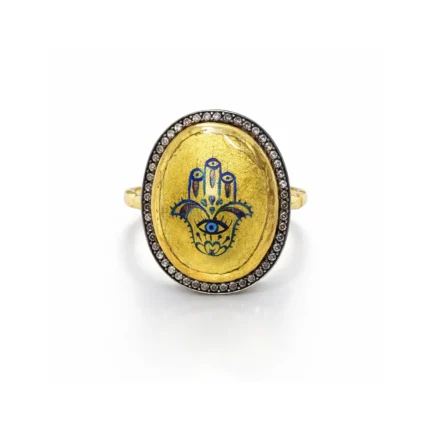 Fatima Ana Eli Motifli Altın Yüzük