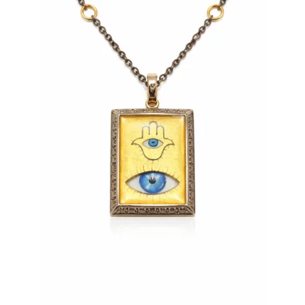 Fatima Ana Eli ve Nazar Göz Motifli Altın Kolye