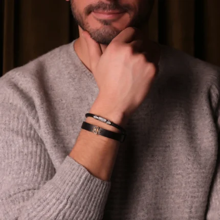 Fleur De Lis Karbon Fiber Bileklik