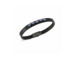 Kahverengi Deri Bileklik Safir ve Pırlanta Taşlı Nazarlık Detaylı - Image 2