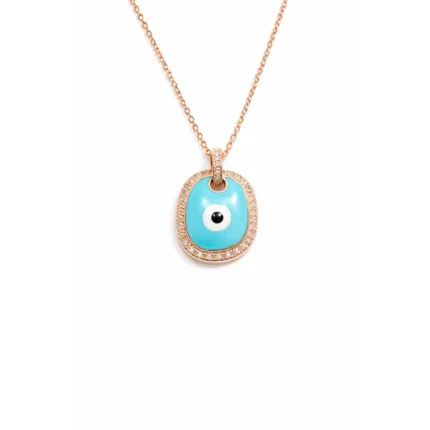 Mine Detaylı Rose Altın Nazarlık Kolye