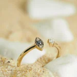 Minimal Göz Tasarımlı Açık Uç Altın Yüzük - Image 2