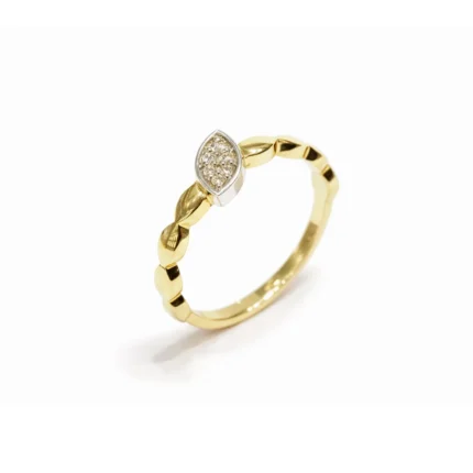 Minimal Markiz Pırlanta Taşlı Altın Yüzük