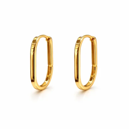 Minimal Oval Halka Küpe – Sade ve Modern Tasarım