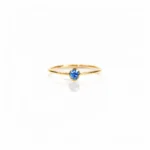 Oval Safir Taşlı Minimal Altın Yüzük