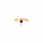 Oval Yakut Taşlı Minimal Altın Yüzük