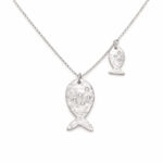 Pırlanta Detaylı Balık Figürlü Rose Altın Kolye - Image 3