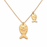 Pırlanta Detaylı Balık Figürlü Rose Altın Kolye - Image 2