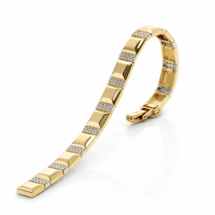 Pırlanta Detaylı Modern Tasarım Altın Bileklik