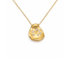 Pırlanta Detaylı Organik Form Rose Altın Kolye - Image 2