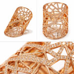 Pırlanta Detaylı Rose Altın Yüzük - Görsel 2