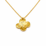 Pırlanta Detaylı Yonca Form Rose Altın Kolye - Image 2