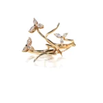 Pırlanta Taşlı Çiçek Tasarım Rose Gold Yüzük - Görsel 3