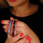 Renkli Deri Bileklik Pırlanta Detaylı Minimal Tasarım - Image 2