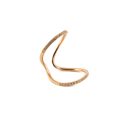 Rose Gold Pırlanta Detaylı Modern Tasarım Yüzük